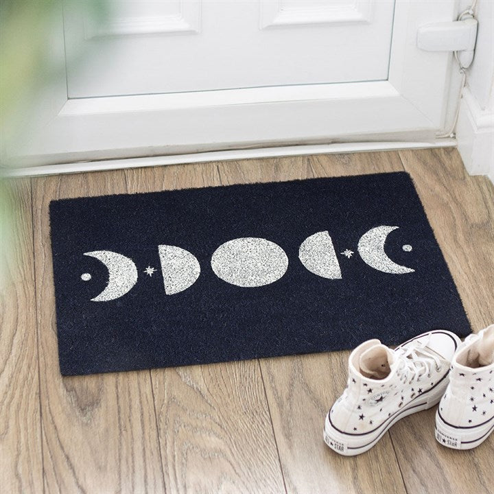 Dark Blue Moon Phase Doormat