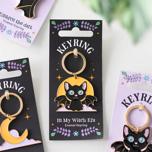 In My Witch Era Bat Cat Enamel Keyring