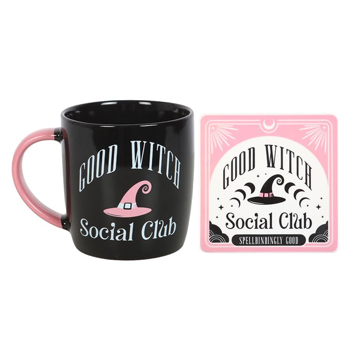 Good Witch Social Club Mug and Coaster Set