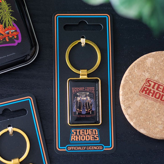 Worship Coffee Keyring by Steven Rhodes