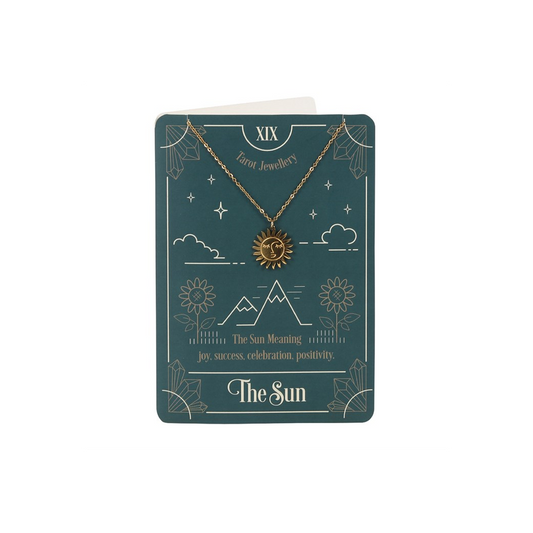 The Sun Tarot Necklace on Greeting Card